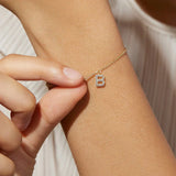 Dainty Diamond Initial Bracelet
