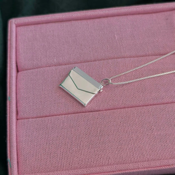 Envelope Picture Engraved Necklace