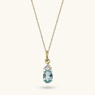 Aquamarine Oval Necklace - SOULFEEL PAKISTAN- FEEL THE LOVE 