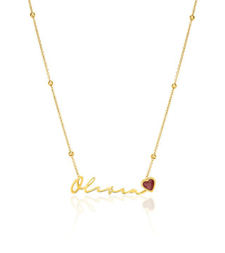 Birthstone Signature Name Necklace - SOULFEEL PAKISTAN- FEEL THE LOVE 