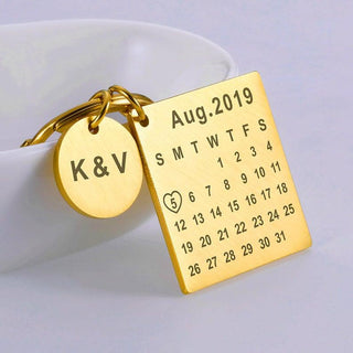 Gold Calendar Keychain - SOULFEEL PAKISTAN- FEEL THE LOVE 