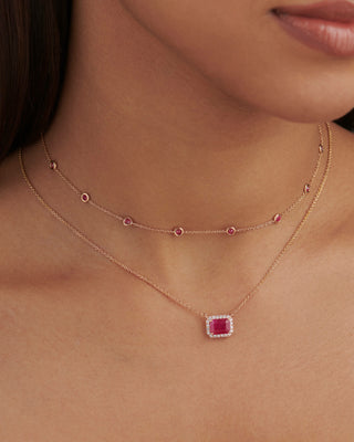 Octagon Red Ruby Necklace - SOULFEEL PAKISTAN- FEEL THE LOVE 