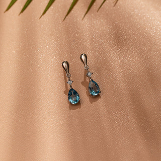 The Aquamarine Drop Earrings - SOULFEEL PAKISTAN- FEEL THE LOVE 