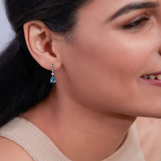 The Aquamarine Drop Earrings - SOULFEEL PAKISTAN- FEEL THE LOVE 