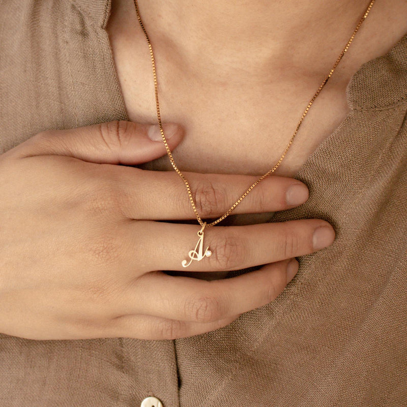Tiny Initial Necklace - SOULFEEL PAKISTAN- FEEL THE LOVE 
