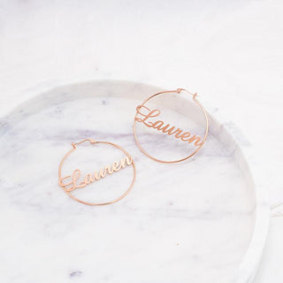 Name Hoop Earrings - SOULFEEL PAKISTAN- FEEL THE LOVE 