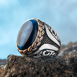 Vintage Blue Ocean Ring - SOULFEEL PAKISTAN- FEEL THE LOVE 