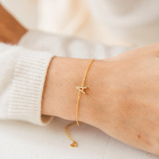 Dainty Diamond Initial Bracelet - SOULFEEL PAKISTAN- FEEL THE LOVE 